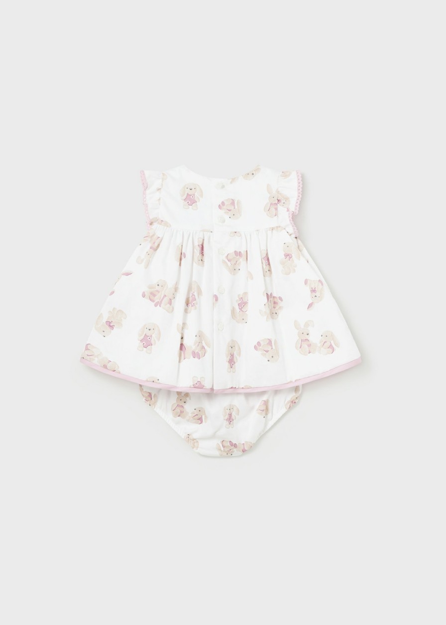 Bebe MAYORAL Vestidos | Vestido Con Cubrepanal Saten Recien Nacido Rosa Baby