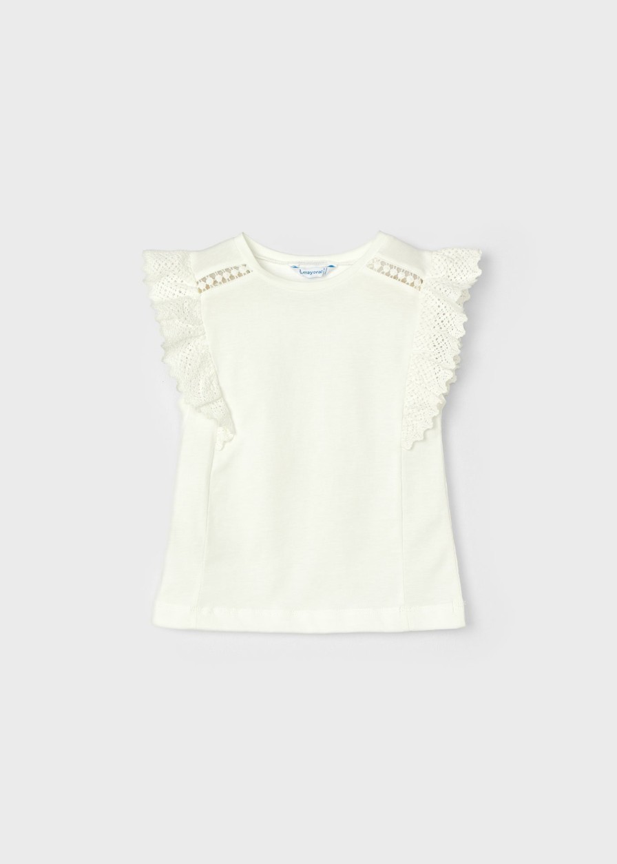 Nina MAYORAL Camisetas Y Polos | Camiseta Croche Better Cotton Nina