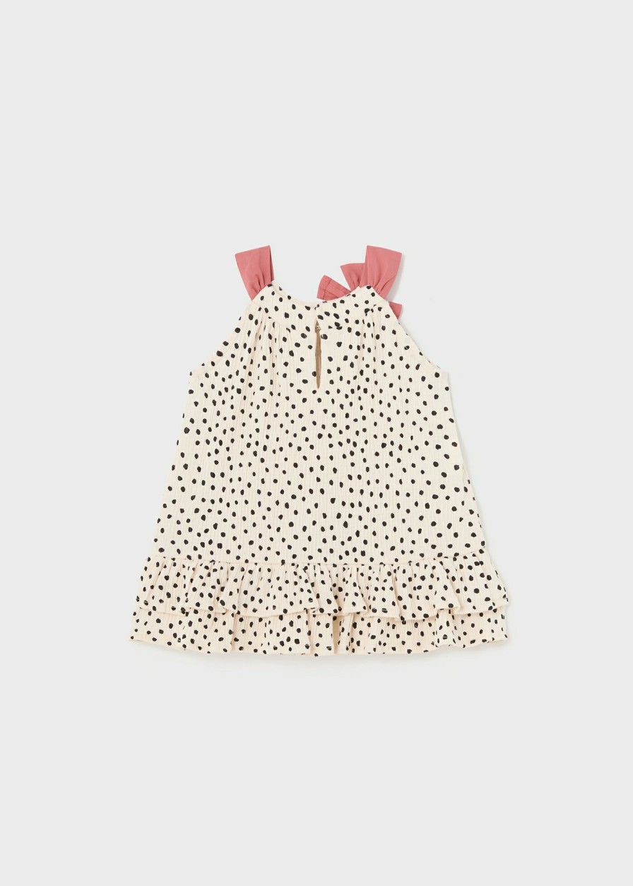 Bebe MAYORAL Vestidos | Vestido Lunares Bambula Better Cotton Bebe Garbanzo