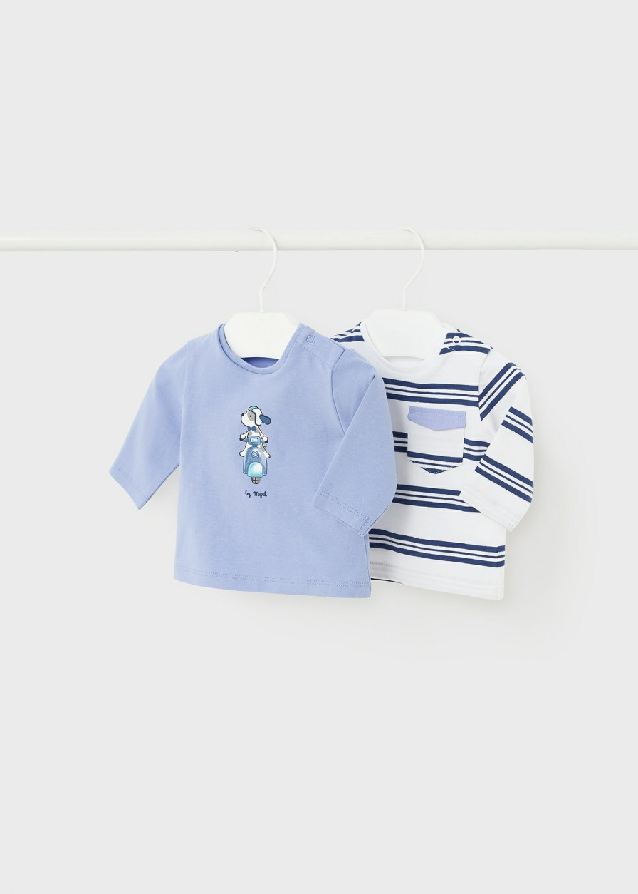 Bebe MAYORAL Bodies Y Camisetas | Set 2 Camisetas Manga Larga Better Cotton Recien Nacido Blue Bell