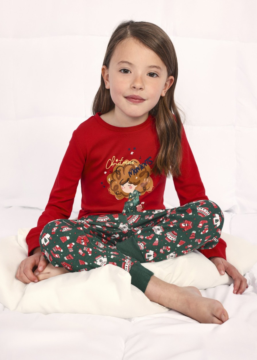 Nina MAYORAL Pijamas | Pijama Estampado Better Cotton Nina Rojo