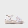 Nina MAYORAL Sandalias Y Cangrejeras | Sandalia Lazos Plantilla Piel Sostenible Nina Blanco