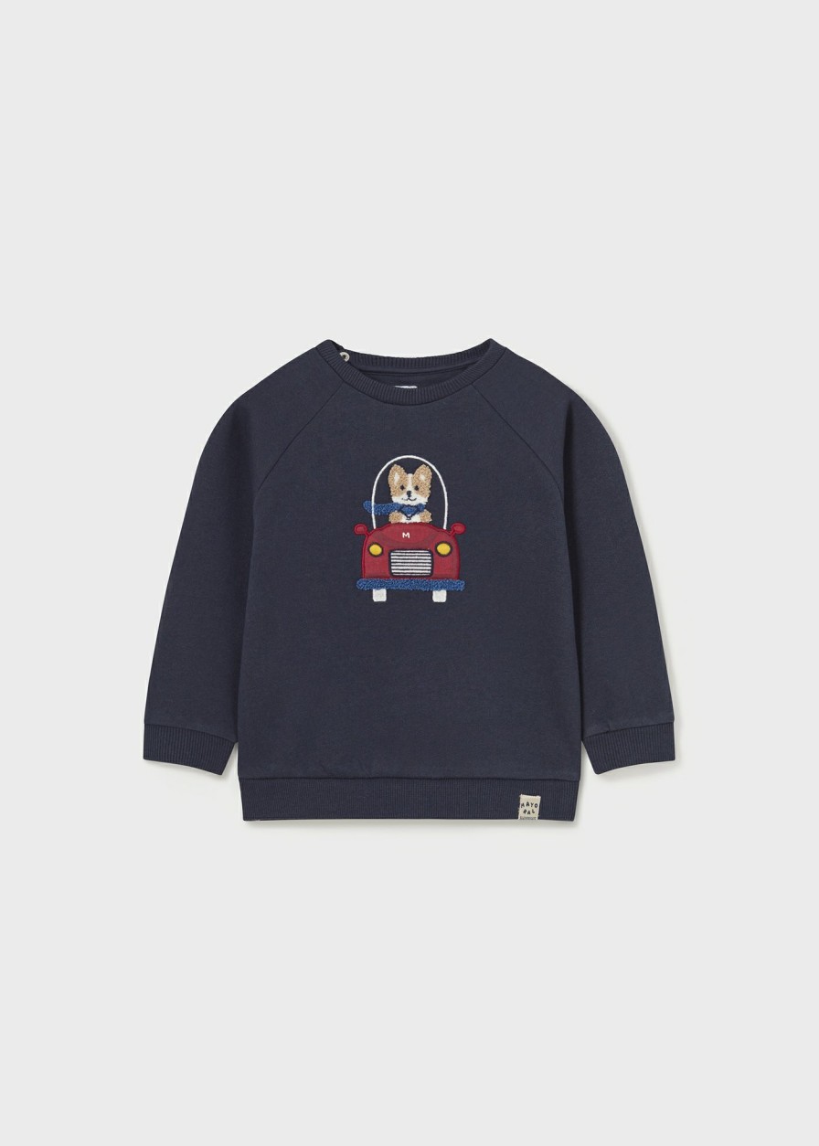 Bebe MAYORAL Jerseis Y Sudaderas | Sudadera Bordada Better Cotton Bebe Azul