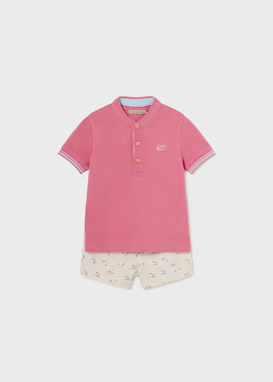 Bebe MAYORAL Conjuntos | Conjunto Bermuda Punto Better Cotton Bebe Coral