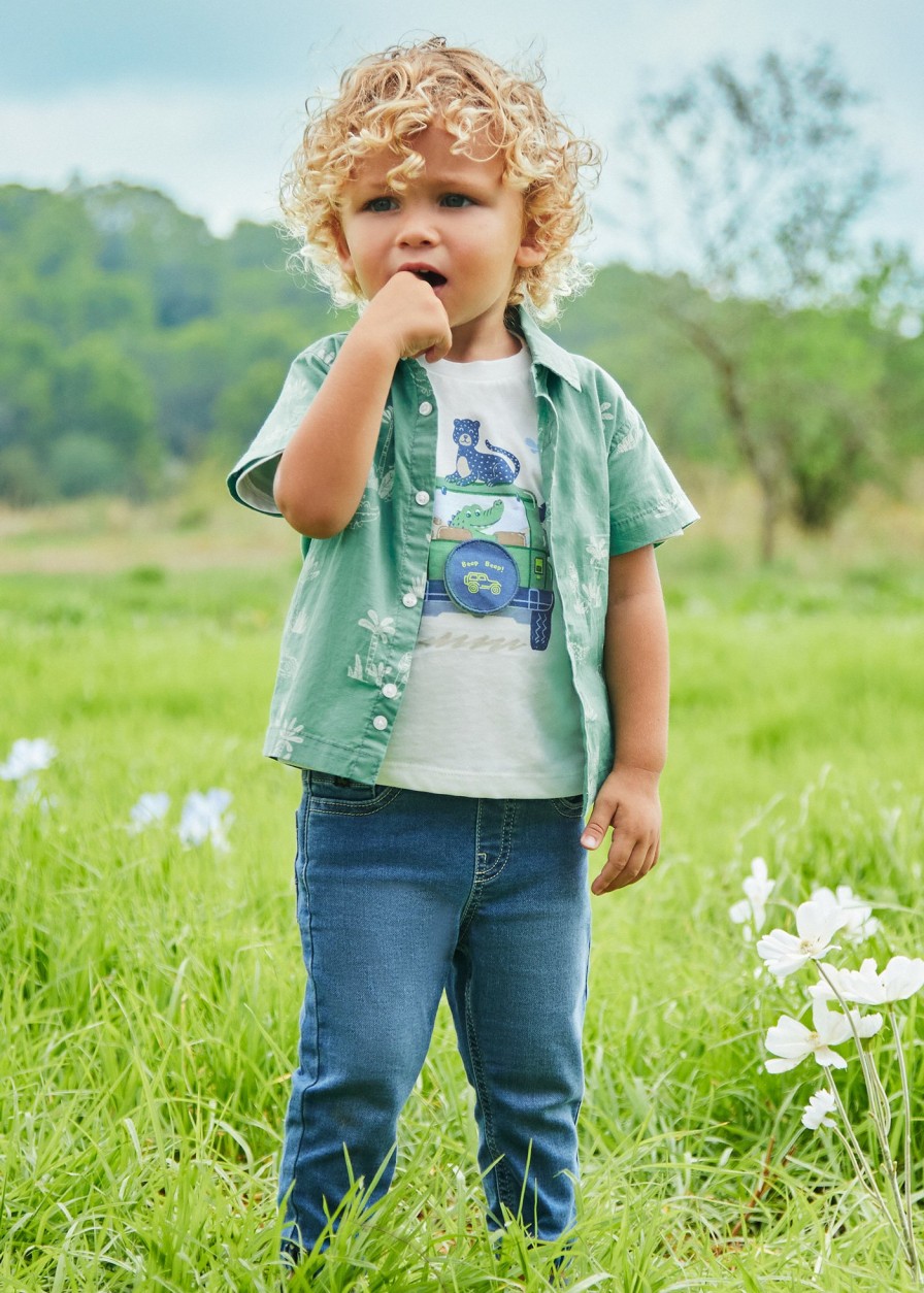 Bebe MAYORAL Pantalones Y Petos | Pantalon Vaquero Patente Better Cotton Bebe Tejano Medio