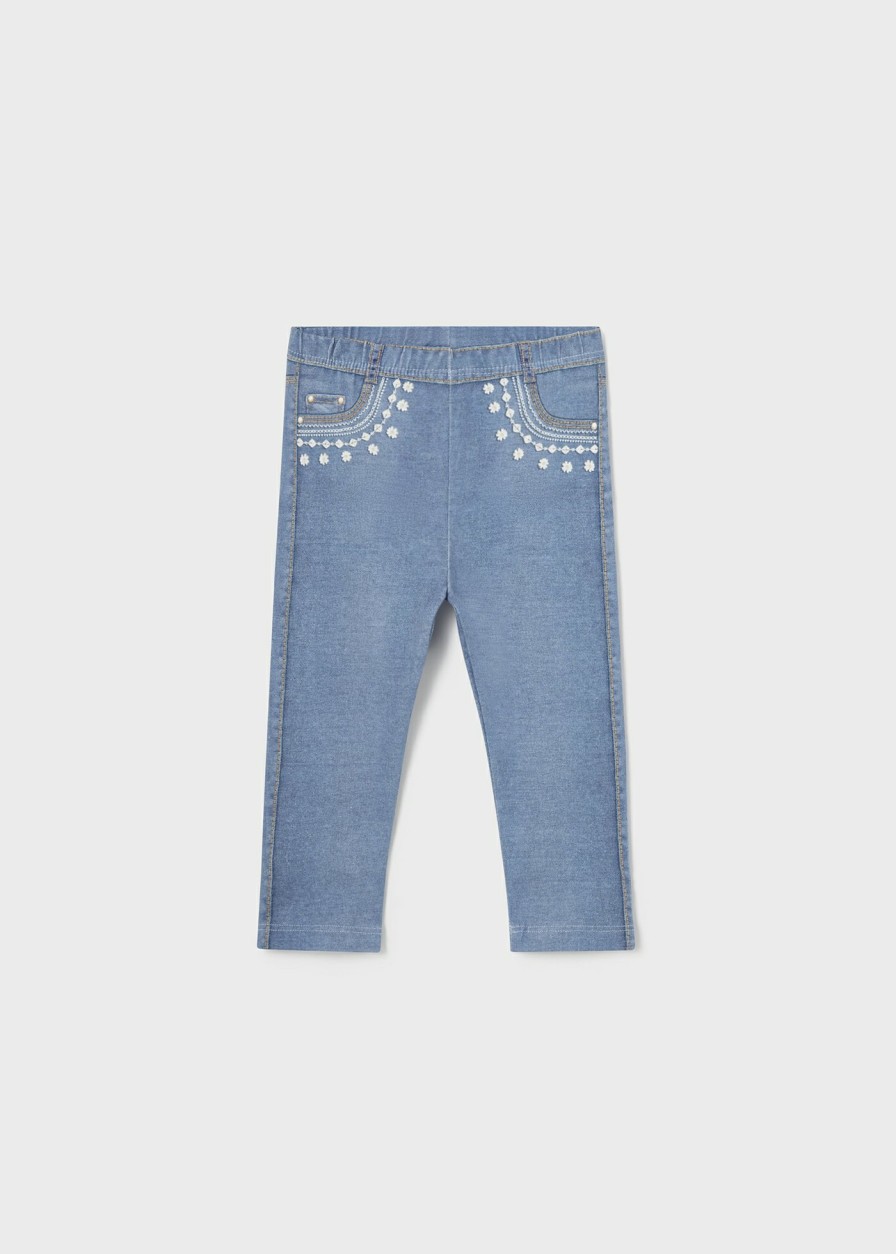 Bebe MAYORAL Pantalones Y Petos | Pantalon Jegging Better Cotton Bebe Tejano Medio