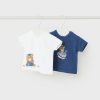 Bebe MAYORAL Bodies Y Camisetas | Set 2 Camisetas Estampadas Better Cotton Recien Nacido Cerulean