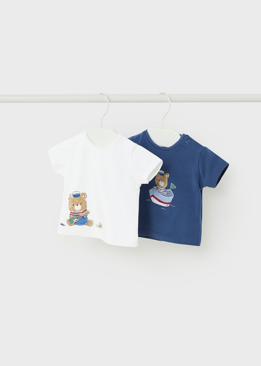 Bebe MAYORAL Bodies Y Camisetas | Set 2 Camisetas Estampadas Better Cotton Recien Nacido Cerulean