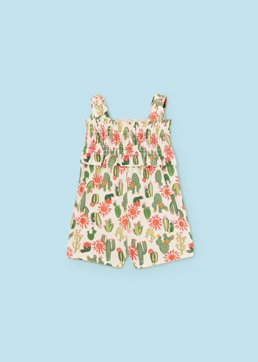 Bebe MAYORAL Faldas Y Monos | Mono Estampado Punto Smock Better Cotton Bebe Aloe