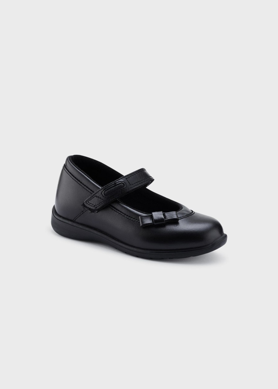 Nina MAYORAL Zapatos Colegiales | Mercedita Colegial Piel Nina Negro