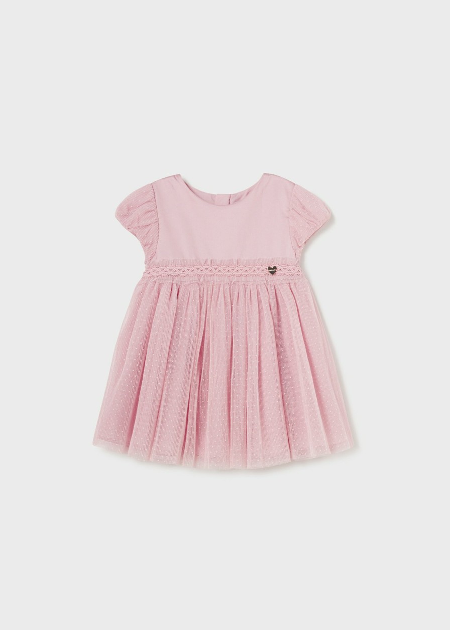 Bebe MAYORAL Vestidos | Vestido Combinado Tul Plisado Bebe Dalia