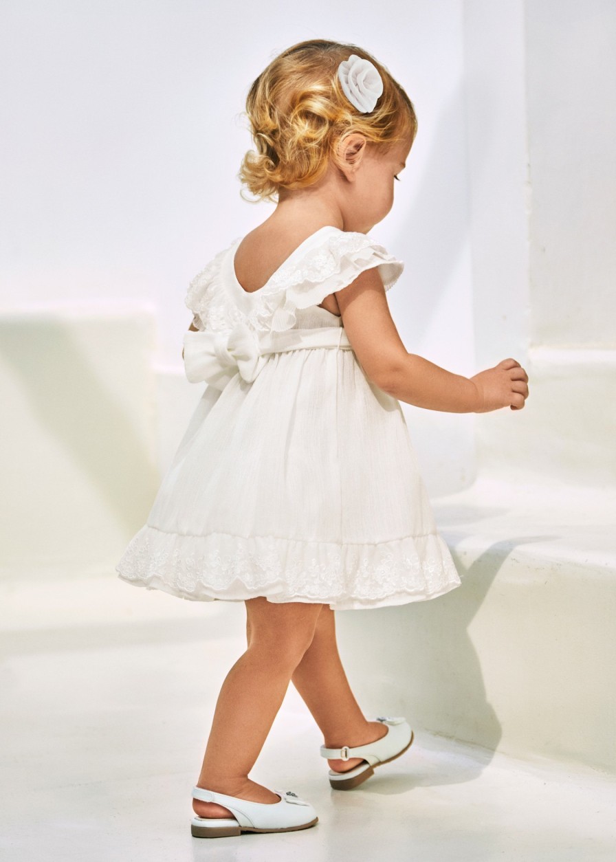 Bebe MAYORAL Vestidos | Vestido Ceremonia Con Fajin Bebe Blanco