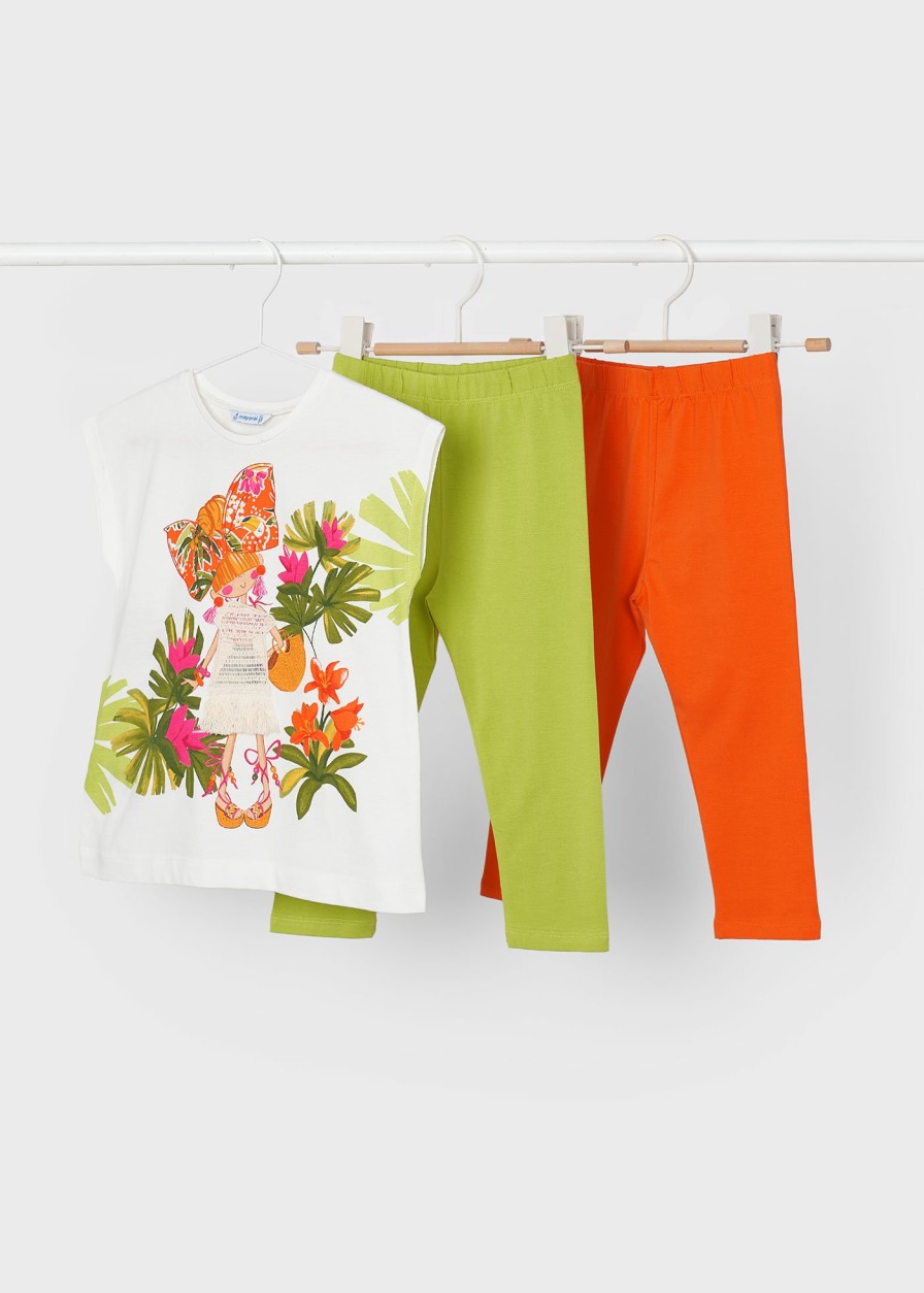 Nina MAYORAL Conjuntos | Conjunto 3 Piezas Better Cotton Nina Naranja