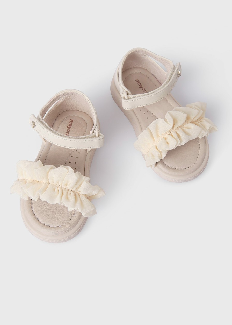 Bebe MAYORAL Sandalias Y Cangrejeras | Sandalia Fruncido Plantilla Piel Sostenible Bebe