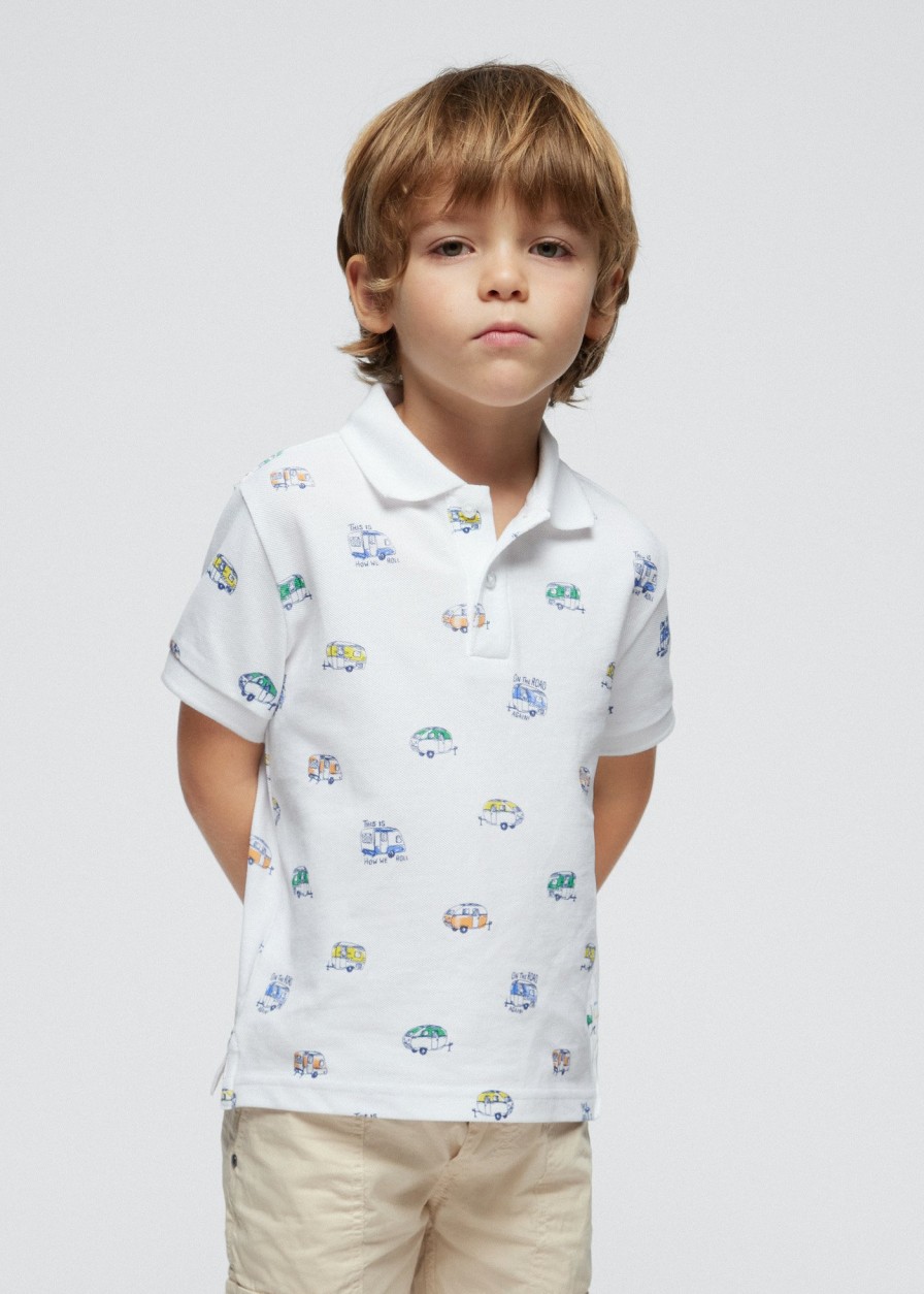 Nino MAYORAL Polos | Polo Estampado Better Cotton Nino Blanco