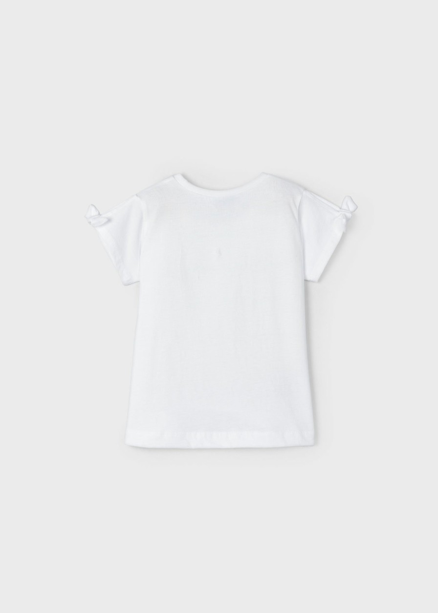 Nina MAYORAL Camisetas Y Polos | Camiseta Estampada Better Cotton Nina Blanco-Tinta