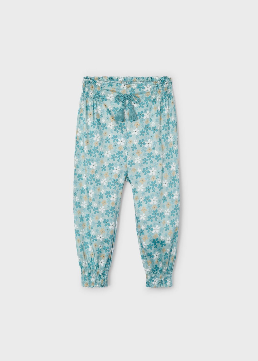 Nina MAYORAL Pantalones Y Faldas | Pantalon Fluido Estampado Better Cotton Nina Acqua