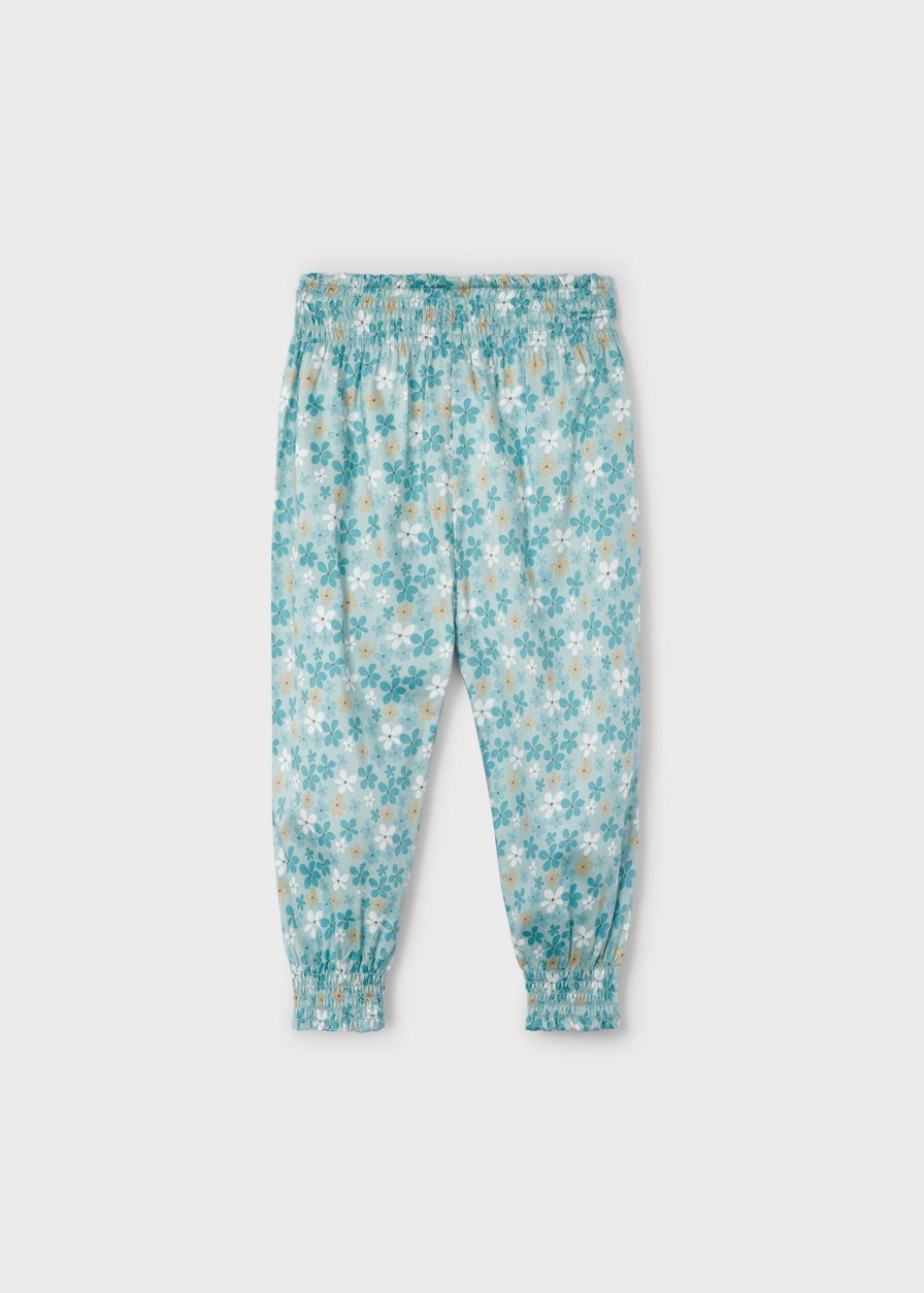 Nina MAYORAL Pantalones Y Faldas | Pantalon Fluido Estampado Better Cotton Nina Acqua