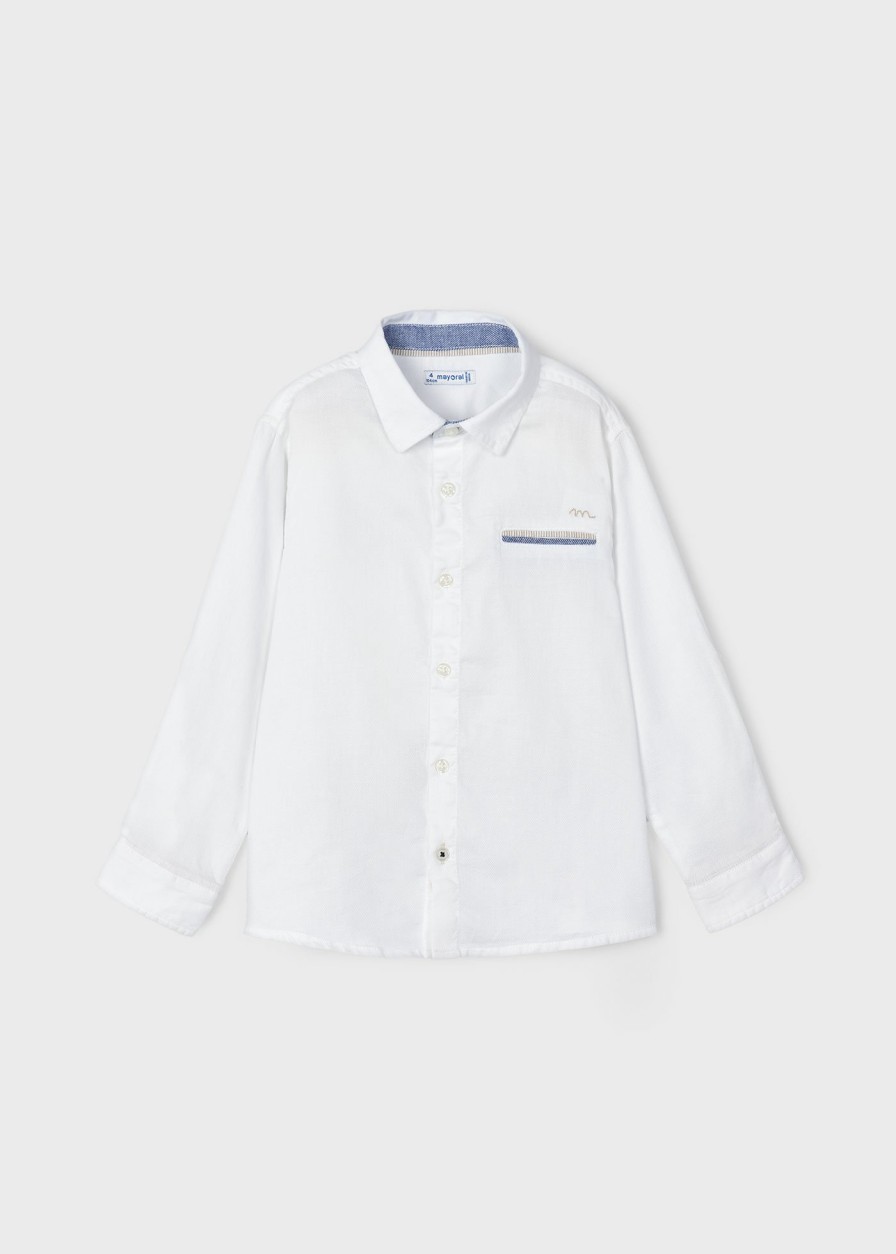 Nino MAYORAL Camisas | Camisa Basica Estructura Better Cotton Nino Blanco