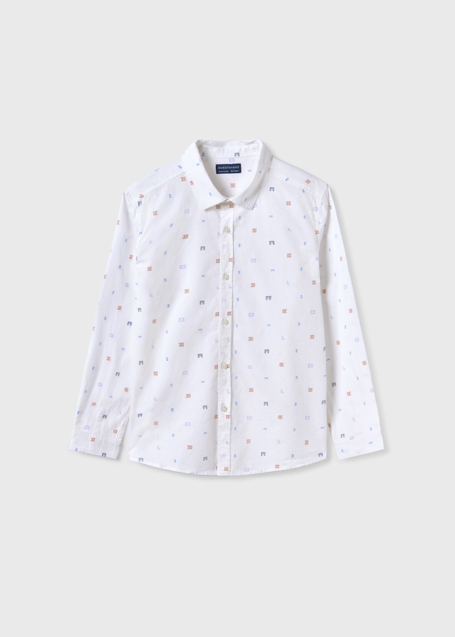 Nino MAYORAL Camisas | Camisa Estampada Better Cotton Chico Blanco