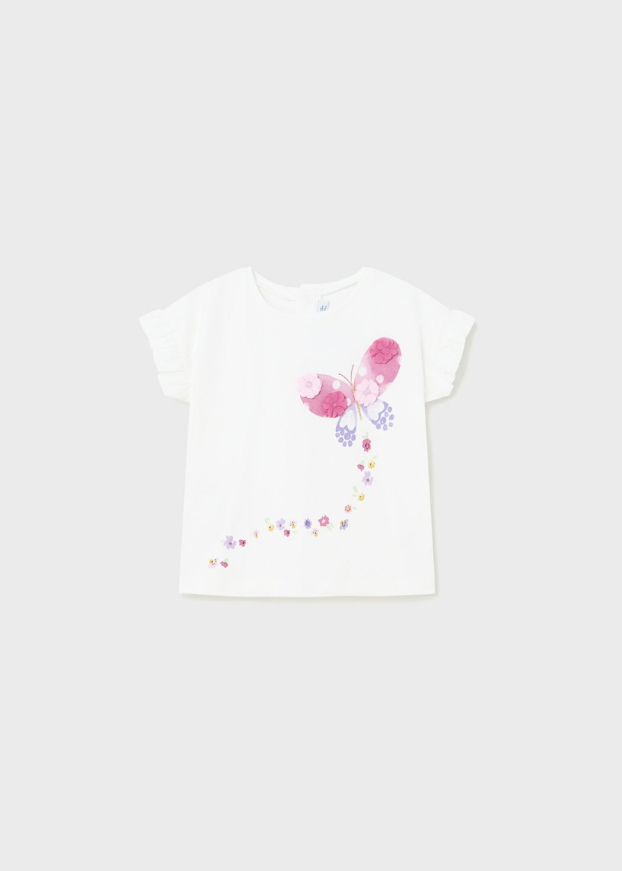 Bebe MAYORAL Bodies Y Camisetas | Camiseta Estampada Better Cotton Bebe Blanco