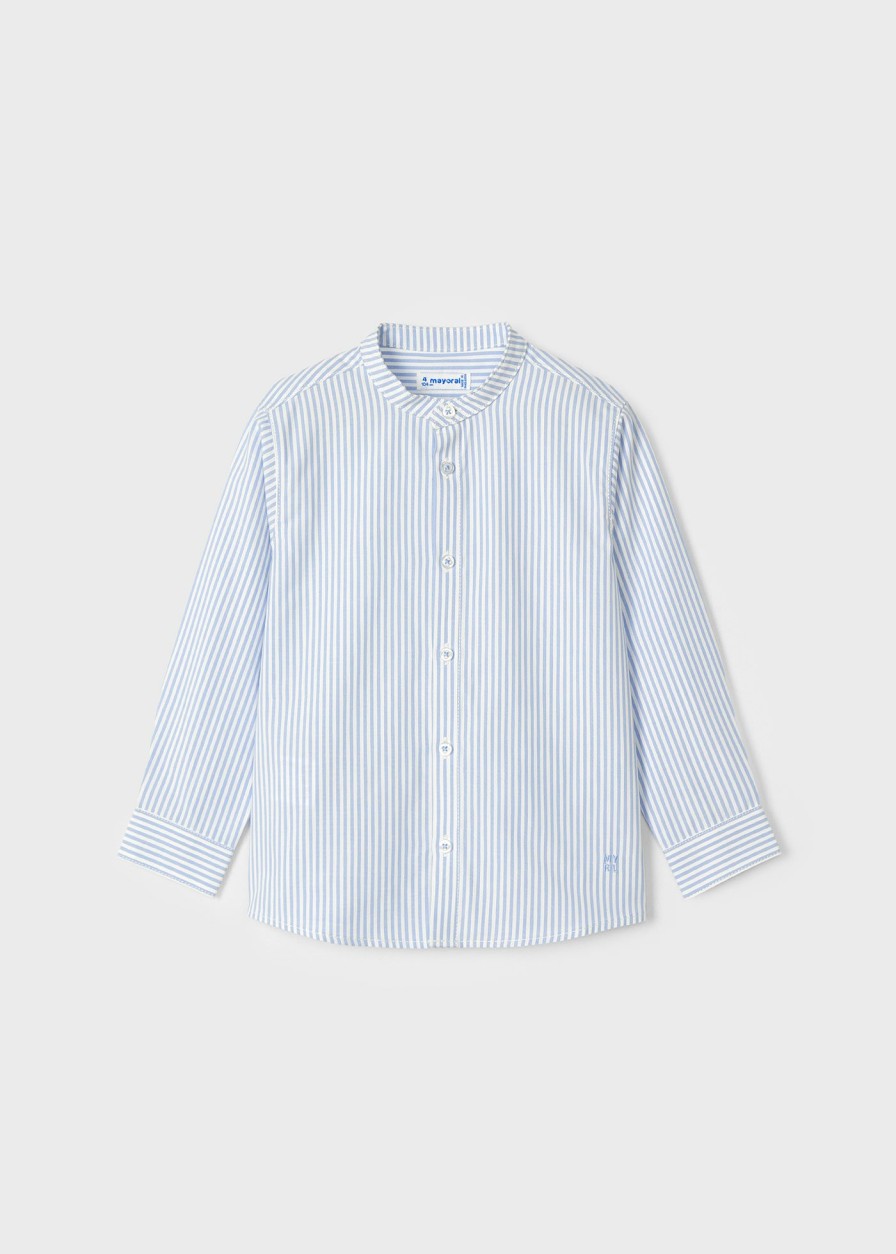 Nino MAYORAL Camisas | Camisa Oxford Rayas Better Cotton Nino Blanco