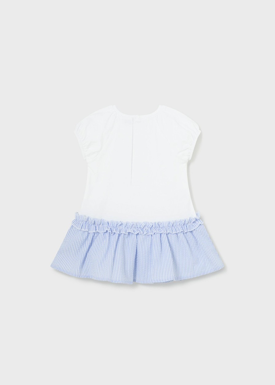 Bebe MAYORAL Vestidos | Vestido Combinado Rayas Better Cotton Bebe Blanco