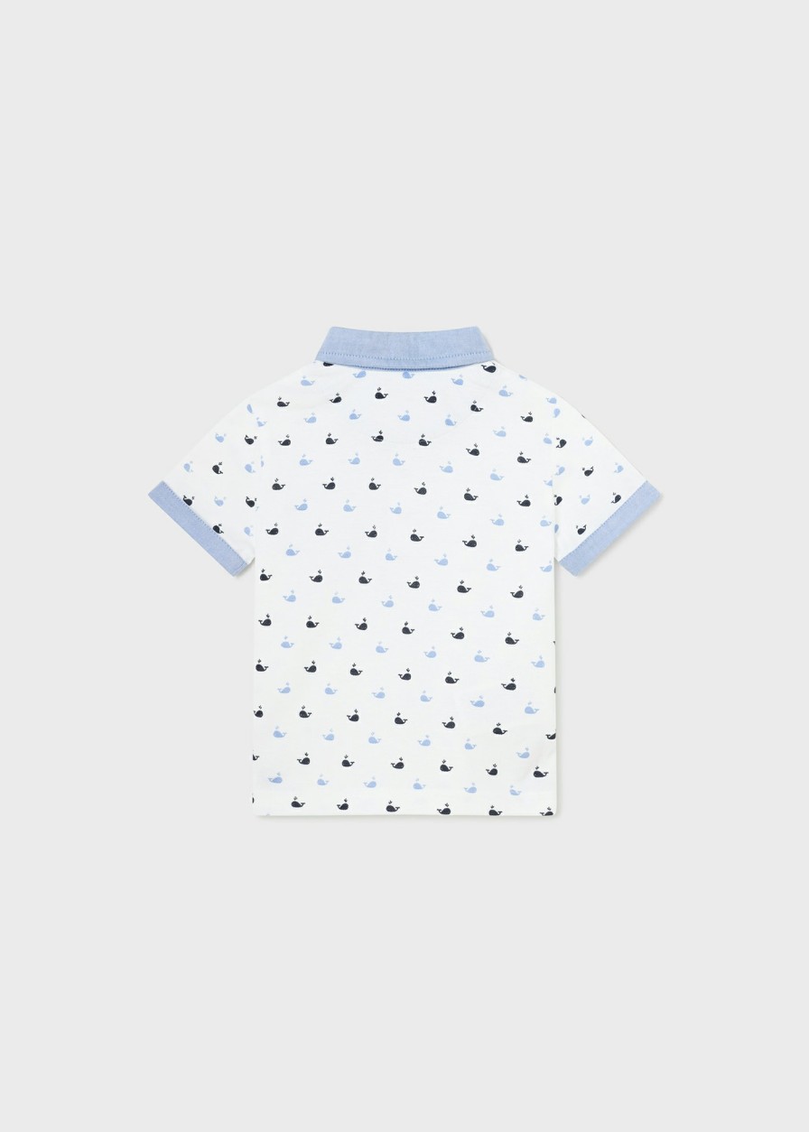 Bebe MAYORAL Polos | Polo Pique Estampado Better Cotton Bebe Blanco