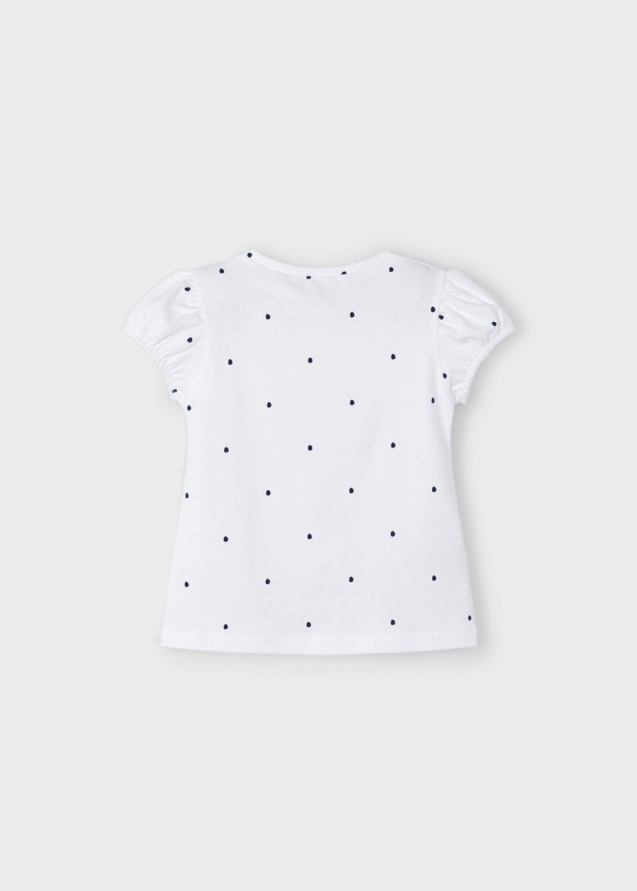 Nina MAYORAL Camisetas Y Polos | Camiseta Lunares Better Cotton Nina Blanco